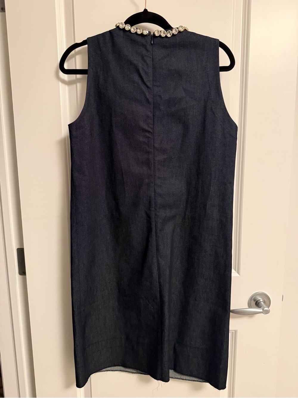 NWT Sandro Paris Rhinestone Embellished Denim Dress FR 38 | US 6 - Picture 3 of 9